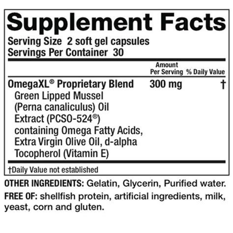 omega xl nutrition label|what is omega xl supplement.